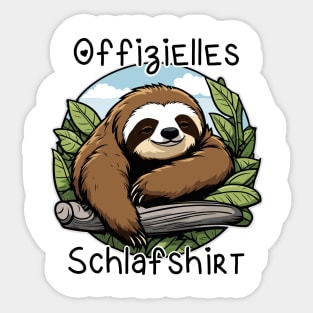 Offizielles Schlafshirt Faultier Sticker